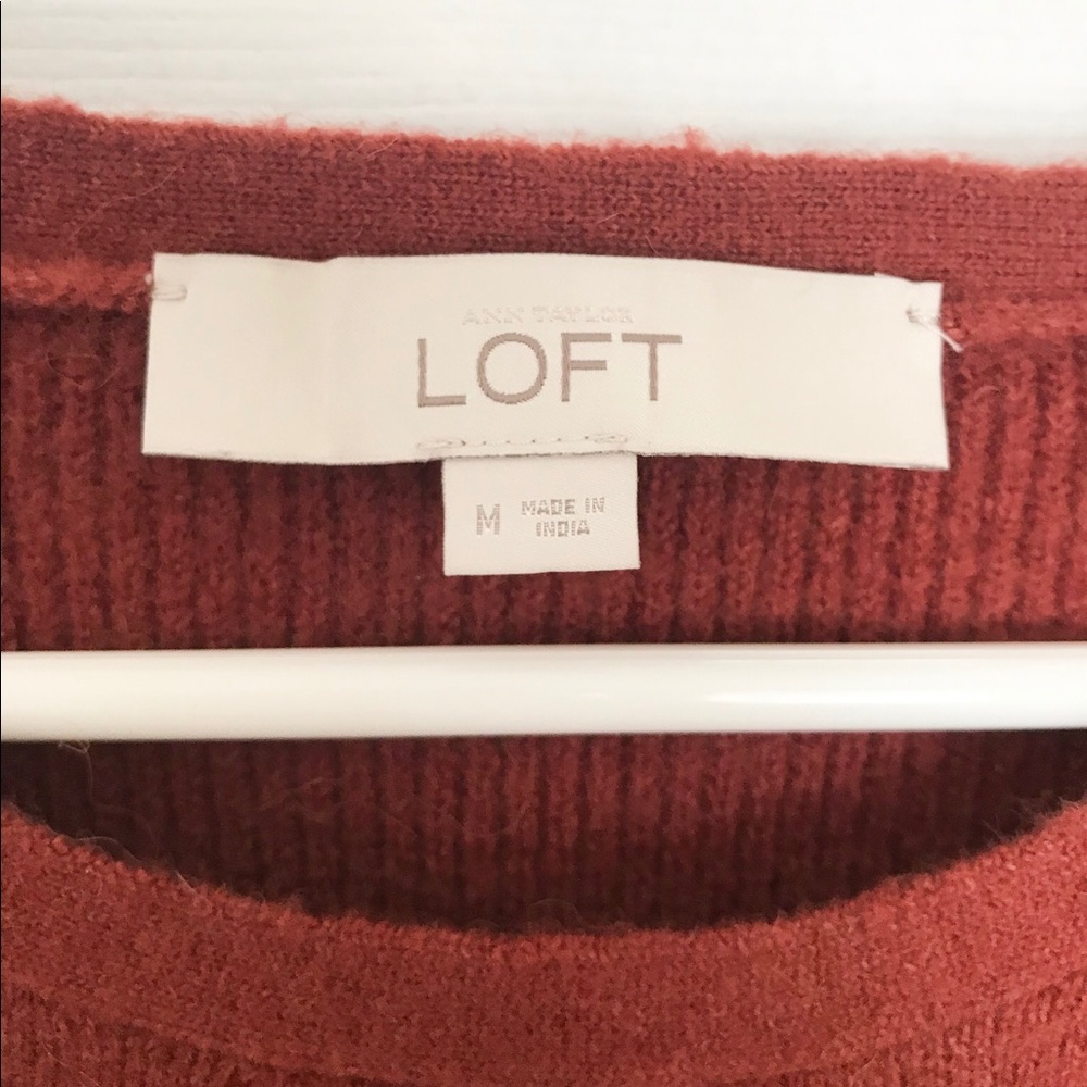 LOFT Rust Orange Crewneck Sweater - Picture 3 of 8